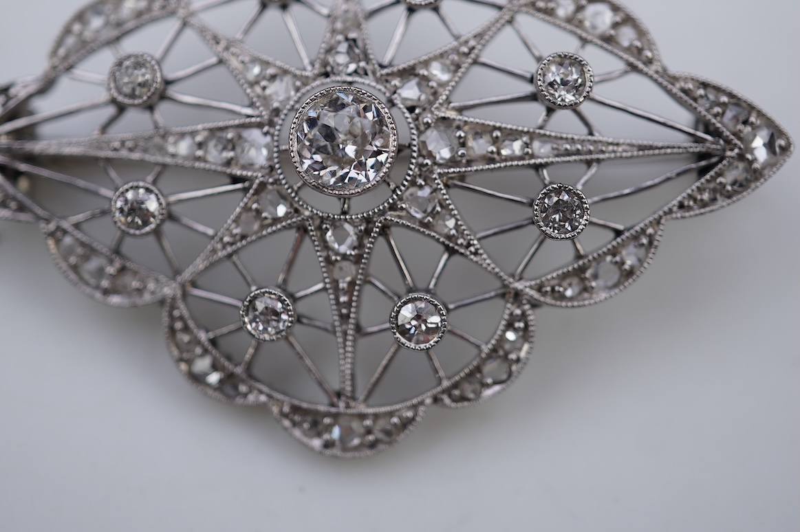 A Belle Epoque diamond brooch, early 20th century